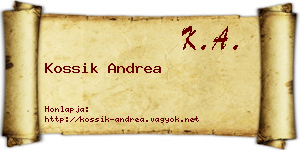 Kossik Andrea névjegykártya